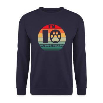 J’ai 10 ans en années de chien - Sweat-shirt Unisexe - marine - Devant - Alina (178cm) & Michal (187cm)
