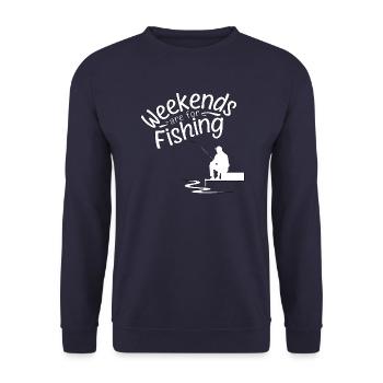 Les week-ends sont consacrés à la pêche - Sweat-shirt Unisexe - marine - Devant - Alina (178cm) & Michal (187cm)