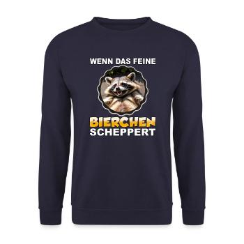 Wenn das feine Bierchen scheppert - Unisex Pullover - Navy - Vorne - Alina (178cm) & Michal (187cm)