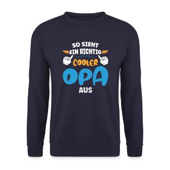 So sieht ein richtig cooler Opa aus - Unisex Pullover - Navy - Vorne - Alina (178cm) & Michal (187cm)