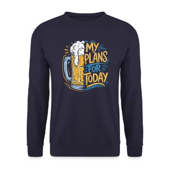 Bier - meine Pläne für heute - Unisex Pullover - Navy - Vorne - Alina (178cm) & Michal (187cm)