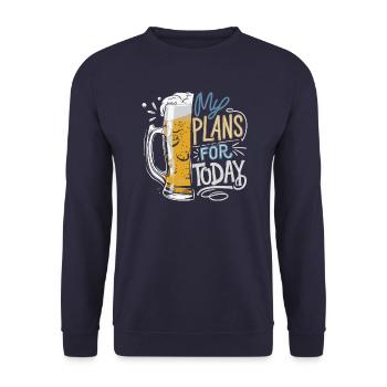 Beer - my plans for today - Unisex Sweatshirt - navy - Front - Alina (178cm) & Michal (187cm)