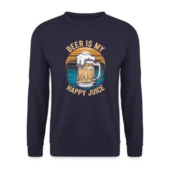 Beer is my happy Juice - Unisex Sweatshirt - navy - Front - Alina (178cm) & Michal (187cm)