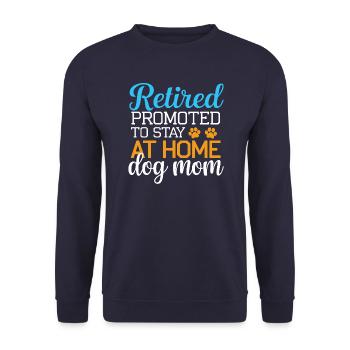 Hunde Mama Rente - stay at home dog mom - Unisex Pullover - Navy - Vorne - Alina (178cm) & Michal (187cm)