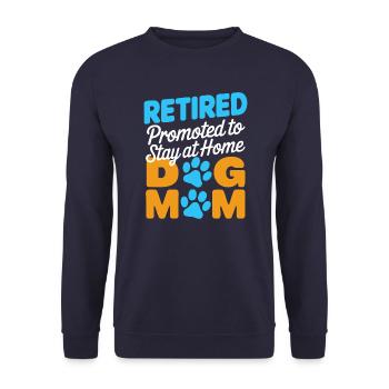 Hunde Mama Rente - stay at home dog mom - Unisex Pullover - Navy - Vorne - Alina (178cm) & Michal (187cm)