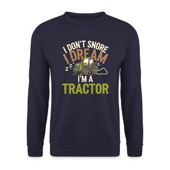 Nicht Schnarchen, Träume ich bin Traktor - Unisex Pullover - Navy - Vorne - Alina (178cm) & Michal (187cm)