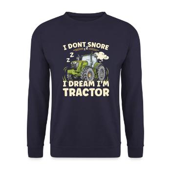 Nicht Schnarchen, Träume ich bin Traktor - Unisex Pullover - Navy - Vorne - Alina (178cm) & Michal (187cm)