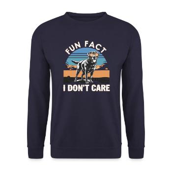 Design amusant du Labrador - Fait amusant Je m’en fiche - Sweat-shirt Unisexe - marine - Devant - Alina (178cm) & Michal (187cm)