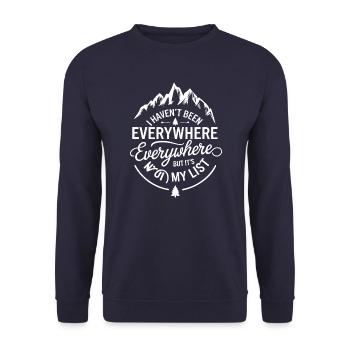 Je ne suis allé nulle part mais c’est sur ma liste - Sweat-shirt Unisexe - marine - Devant - Alina (178cm) & Michal (187cm)