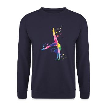 Gymnastics Girls – Colorful and powerful - Unisex Sweatshirt - navy - Front - Alina (178cm) & Michal (187cm)