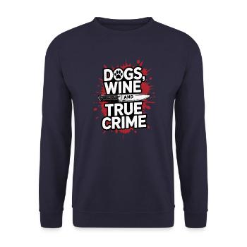 Chiens, vin et true crime – Funny Design - Sweat-shirt Unisexe - marine - Devant - Alina (178cm) & Michal (187cm)