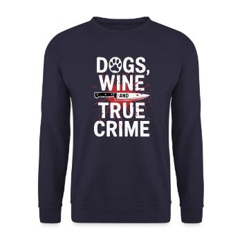 Chiens, vin et true crime – Funny Design - Sweat-shirt Unisexe - marine - Devant - Alina (178cm) & Michal (187cm)
