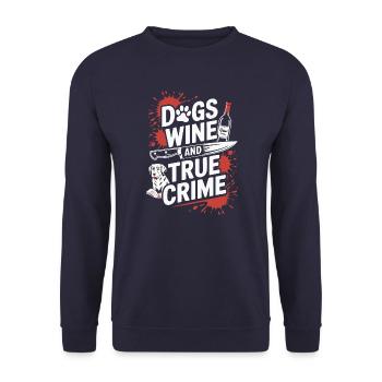 Chiens, vin et true crime – Funny Design - Sweat-shirt Unisexe - marine - Devant - Alina (178cm) & Michal (187cm)