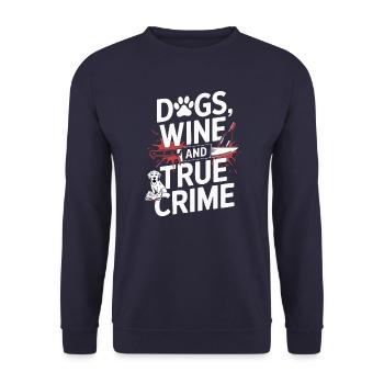 Chiens, vin et true crime – Funny Design - Sweat-shirt Unisexe - marine - Devant - Alina (178cm) & Michal (187cm)