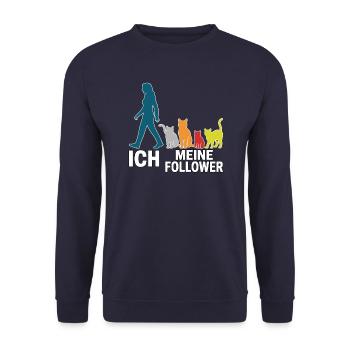 Moi et mes abonnés – Cat Humor Design - Sweat-shirt Unisexe - marine - Devant - Alina (178cm) & Michal (187cm)