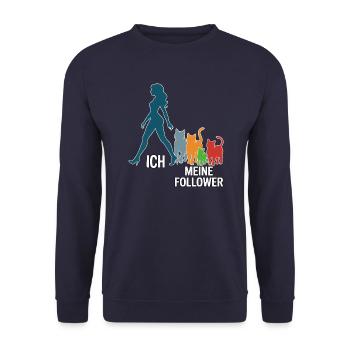 Moi et mes abonnés – Cat Humor Design - Sweat-shirt Unisexe - marine - Devant - Alina (178cm) & Michal (187cm)