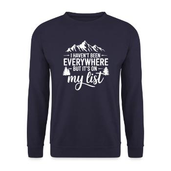 Je ne suis allé nulle part mais c’est sur ma liste - Sweat-shirt Unisexe - marine - Devant - Alina (178cm) & Michal (187cm)