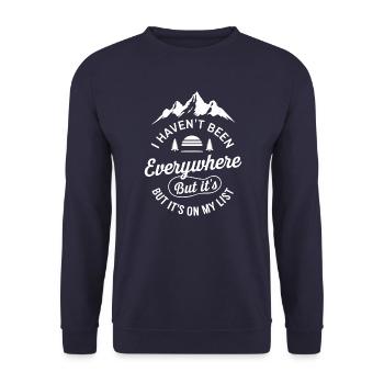 Je ne suis allé nulle part mais c’est sur ma liste - Sweat-shirt Unisexe - marine - Devant - Alina (178cm) & Michal (187cm)