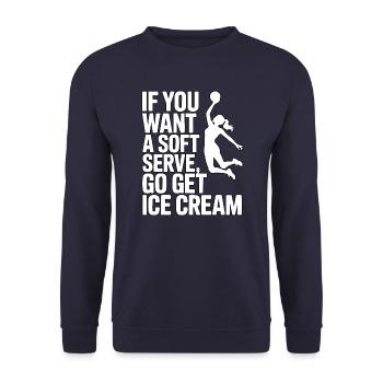 Soft-serve? Then off to the – volleyball - Unisex Sweatshirt - navy - Front - Alina (178cm) & Michal (187cm)
