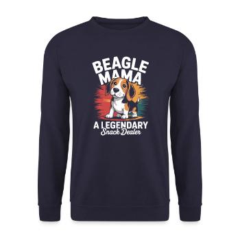 Beagle Mama, marchand de collations légendaire - Sweat-shirt Unisexe - marine - Devant - Alina (178cm) & Michal (187cm)
