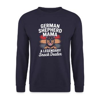 Berger allemand Mama, marchand de snacks légendaire - Sweat-shirt Unisexe - marine - Devant - Alina (178cm) & Michal (187cm)