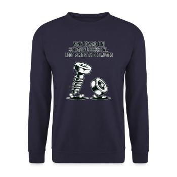 If someone has a screw loose nut saying - Unisex Sweatshirt - navy - Front - Alina (178cm) & Michal (187cm)