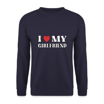 J’aime ma copine - Sweat-shirt Unisexe - marine - Devant - Alina (178cm) & Michal (187cm)