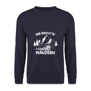 Mir reicht's! Ich gehe wandern - Unisex Pullover - Navy - Vorne - Alina (178cm) & Michal (187cm)