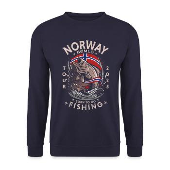 PÊCHE EN NORVÈGE - BØMLO - 2025 - Sweat-shirt Unisexe - marine - Devant - Alina (178cm) & Michal (187cm)