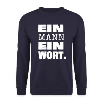 Ein Mann - Unisex Pullover - Navy - Vorne - Alina (178cm) & Michal (187cm)