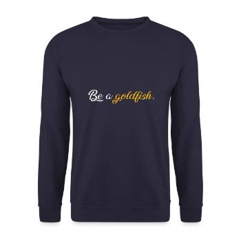 Be a goldfish - Unisex Pullover - Navy - Vorne - Alina (178cm) & Michal (187cm)