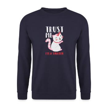 Faites confiance à moi, je suis un chat drôle - Sweat-shirt Unisexe - marine - Devant - Alina (178cm) & Michal (187cm)