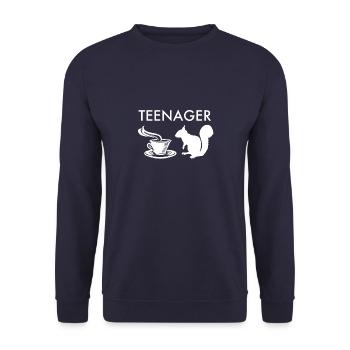 Teenager - Unisex Sweatshirt - navy - Front - Alina (178cm) & Michal (187cm)