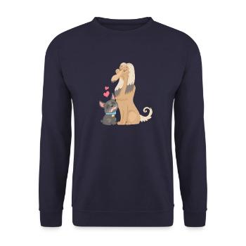 Love between dogs - Unisex Sweatshirt - navy - Front - Alina (178cm) & Michal (187cm)