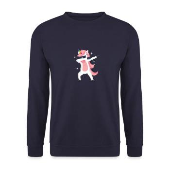 Licorne Dab | Licorne Dabbing - Sweat-shirt Unisexe - marine - Devant - Alina (178cm) & Michal (187cm)