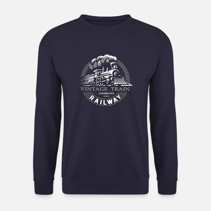 Lokomotive, Eisenbahn, Dampflokomotive - Unisex Pullover - Navy