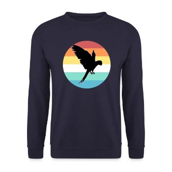 Papagei - Unisex Pullover - Navy - Vorne - Alina (178cm) & Michal (187cm)