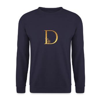 Initial letter D - Unisex Sweatshirt - navy - Front - Alina (178cm) & Michal (187cm)