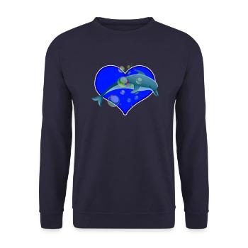 Cadeau de chemise de mer dauphin mammifère dauphin dauphin - Sweat-shirt Unisexe - marine - Devant - Alina (178cm) & Michal (187cm)