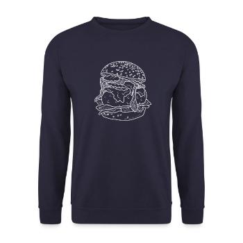 Burger - Unisex Pullover - Navy - Vorne - Alina (178cm) & Michal (187cm)