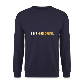 Be a goldfish - Unisex Pullover - Navy - Vorne - Alina (178cm) & Michal (187cm)