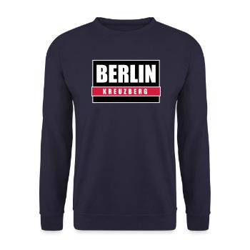 Berlin Kreuzberg Hauptstadt Berliner T-Shirts - Unisex Pullover - Navy - Vorne - Alina (178cm) & Michal (187cm)