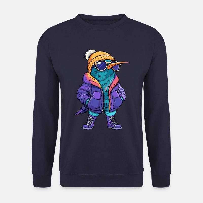 Hummingbird Bird Cool Comic - Unisex Sweatshirt - navy