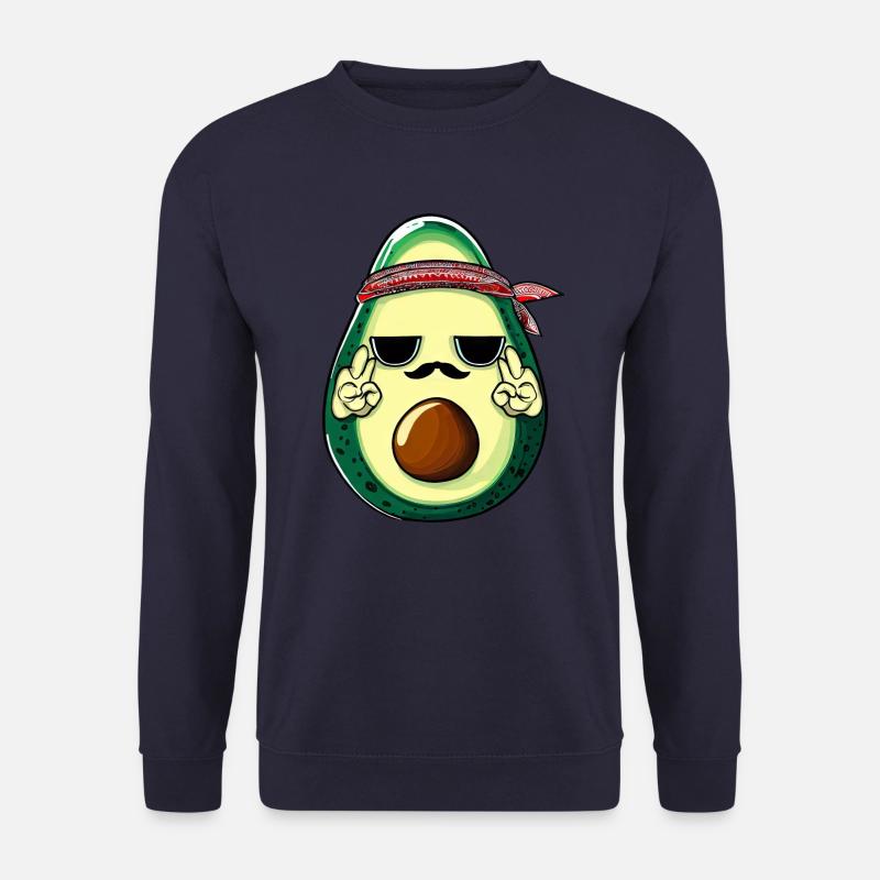 Hippie avocado with beard - Unisex Sweatshirt - navy