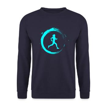 jog - Unisex Sweatshirt - navy - Front - Alina (178cm) & Michal (187cm)