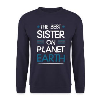 Best Sister Saying - Unisex Sweatshirt - navy - Front - Alina (178cm) & Michal (187cm)