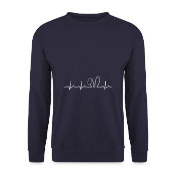 Hasen Herzschlag - Unisex Pullover - Navy - Vorne - Alina (178cm) & Michal (187cm)
