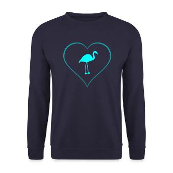 Flamingo - Sweat-shirt Unisexe - marine - Devant - Alina (178cm) & Michal (187cm)