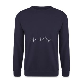 Coffee heartbeat - Unisex Sweatshirt - navy - Front - Alina (178cm) & Michal (187cm)
