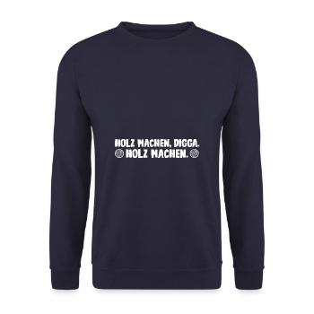 Holz machen Digga - Unisex Pullover - Navy - Vorne - Alina (178cm) & Michal (187cm)